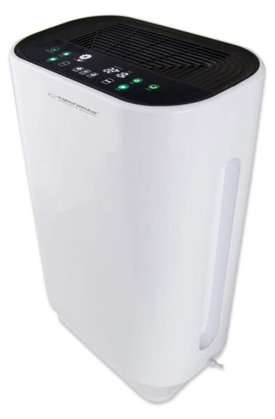 Пречиствател за въздух Esperanza EHP003, 43W, 50 м2, 190 м³/ч, 3 режима, 3 скорости, LCD, HEPA, Touch, Дистанционно, Бял