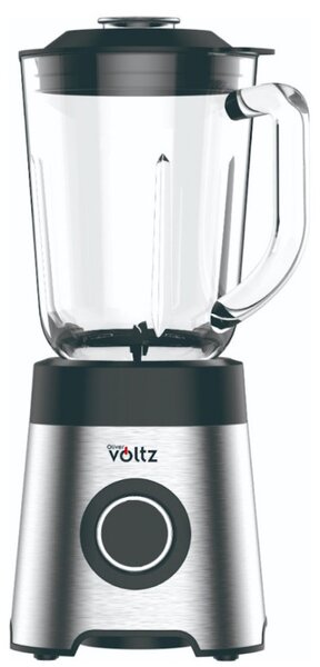 Блендер Oliver Voltz OV51162E, 800 W, 2 скорости+Pulse, Стъклена кана с капацитет 1.5 л, Трошене на лед, Сребрист