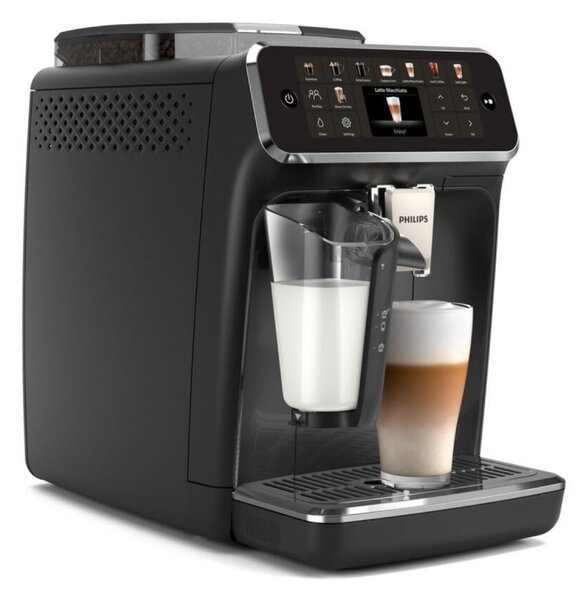 Кафеавтомат Philips EP5541/50 5500 LatteGo, 1500W, 15 bar, 1.8 л, 20 напитки, Керамична мелачка с 12 нива, TFT, AquaClean, SilentBrew, AromaExtract, ExtraShot, Черен
