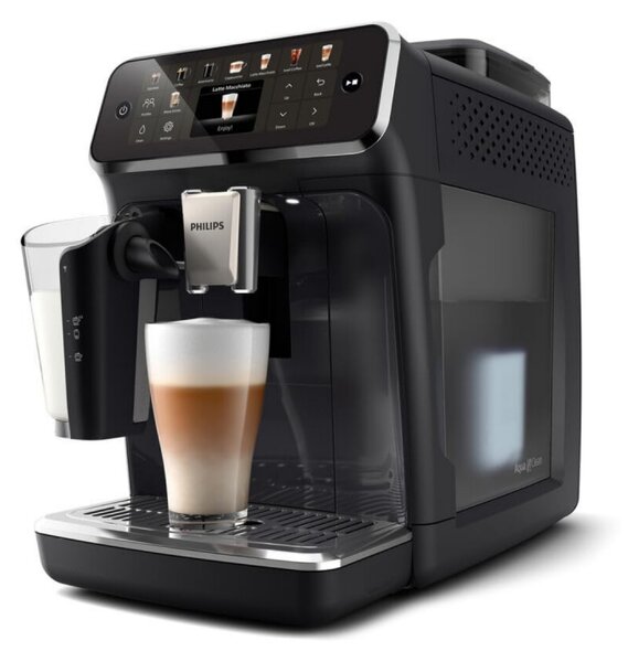Кафеавтомат Philips EP5541/50 5500 LatteGo, 1500W, 15 bar, 1.8 л, 20 напитки, Керамична мелачка с 12 нива, TFT, AquaClean, SilentBrew, AromaExtract, ExtraShot, Черен