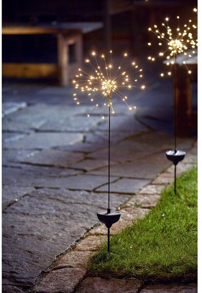 Външно соларно LED осветително тяло с бели светодиоди, височина 100 cm Firework - Star Trading