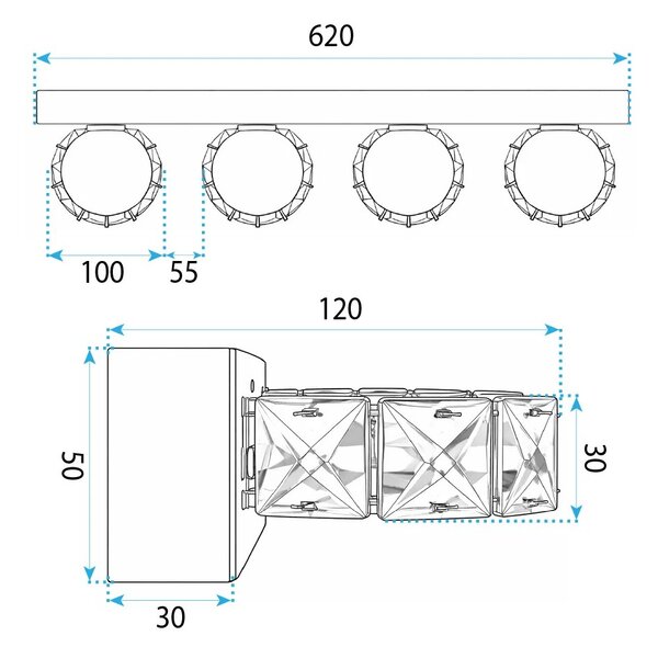 Аплик LED APP1940-4W CHROME