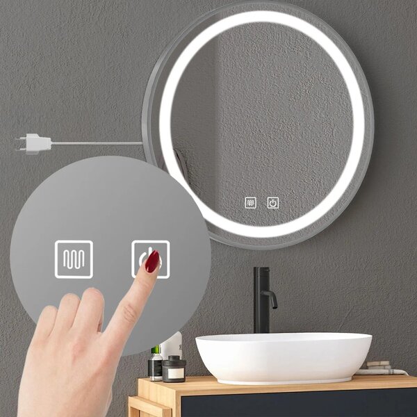 Огледало LED 50cm MMJ BRUSH SILVER