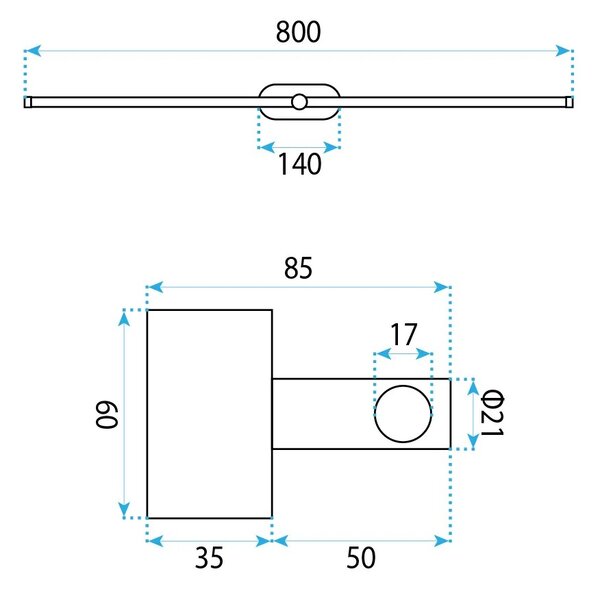 LED аплик за баня APP1894-1W 80 cm BRUSH GOLD