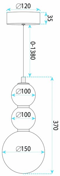 LED висящ полилей LHJ113-3CP четкано злато