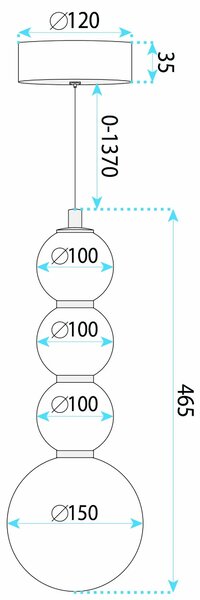 LED висящ полилей LHJ114-4CP четкано злато