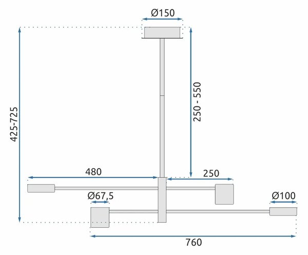 Пендел с 4 рамена APP596-4C +REMOTE