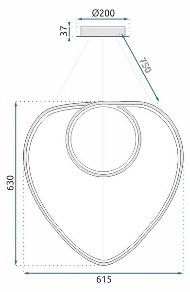 Пендел Ring LED +дистанционно управление APP796-cp Black