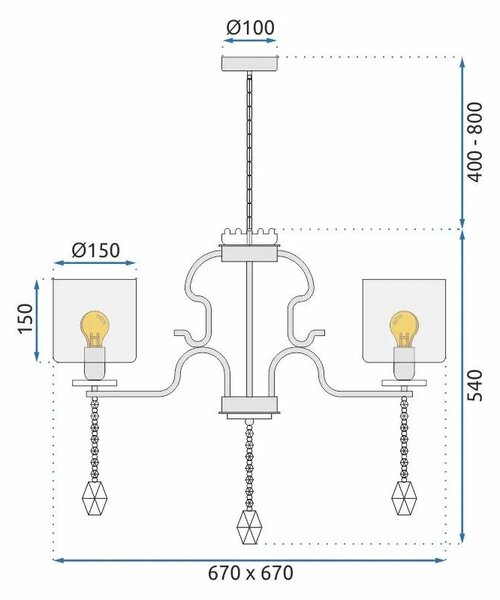 Пендел Cristal APP958-5CP
