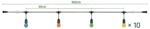 Черна гирлянда за открито WOJ+14342