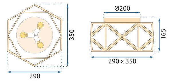 Плафон 35cm APP1238-C Gold
