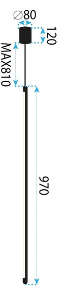 Плафон LED APP1413-C BLACK 100cm