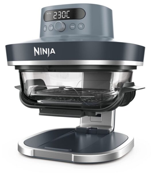 Фритюрник с горещ въздух Ninja CRISPi Pro AS101EUCY, 2050W, 2.3 + 5.7 л, 26-240°C, Max Crisp, Керамични плочи, Без PFAS, Тъмносин/сив