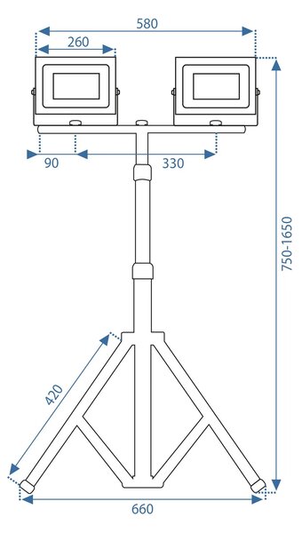 Halogen LED budowlany na statywie RSL006-2x100N