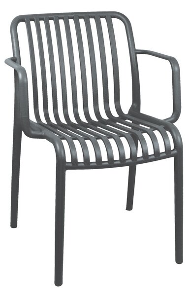 Градински стол, Zoi, антрацит, 57.5x54x79 см