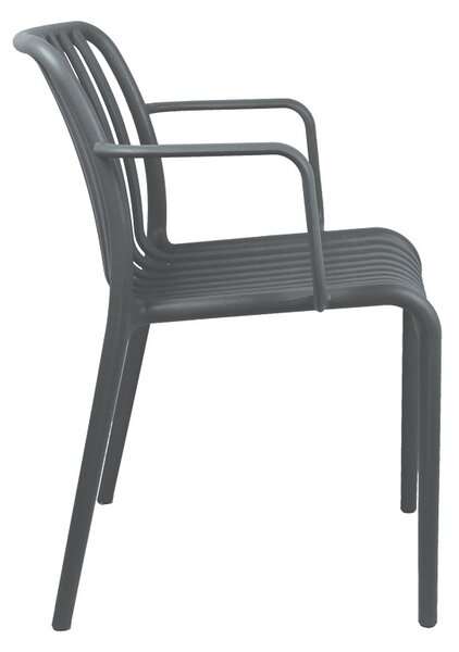 Градински стол, Zoi, антрацит, 57.5x54x79 см