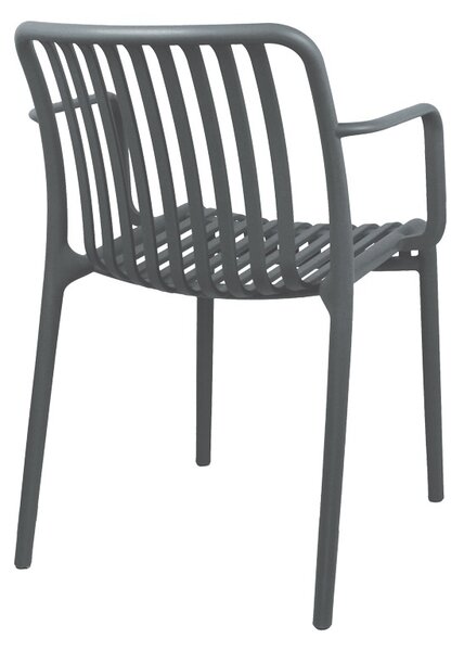 Градински стол, Zoi, антрацит, 57.5x54x79 см