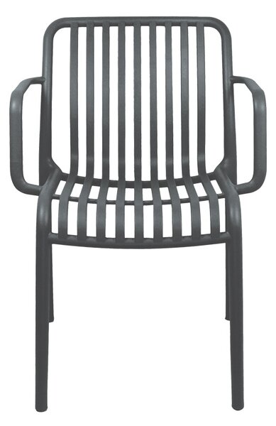 Градински стол, Zoi, антрацит, 57.5x54x79 см