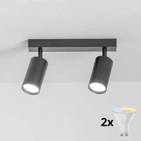 Brilagi - LED RGBW димируемо точково осветително тяло SELE 2xGU10/4,8W/230V черно