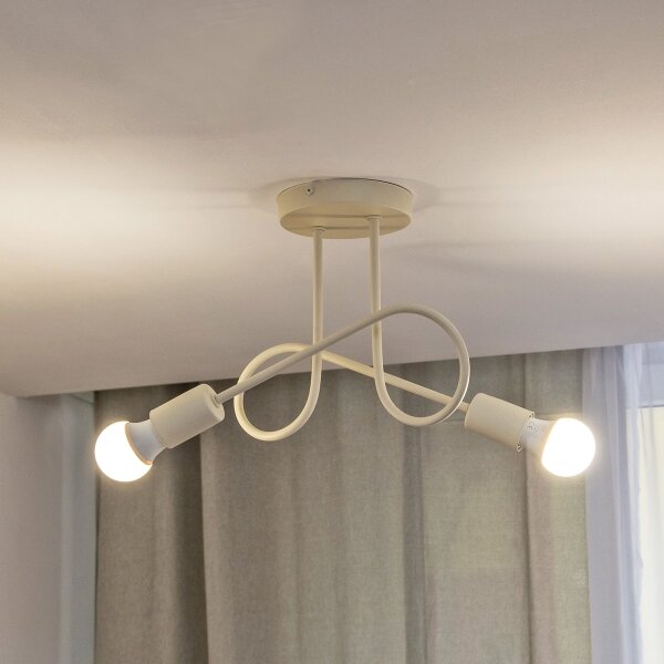 Плафониера OXFORD 2xE27/15W/230V кремава