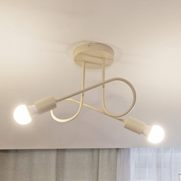 Плафониера OXFORD 2xE27/15W/230V кремава