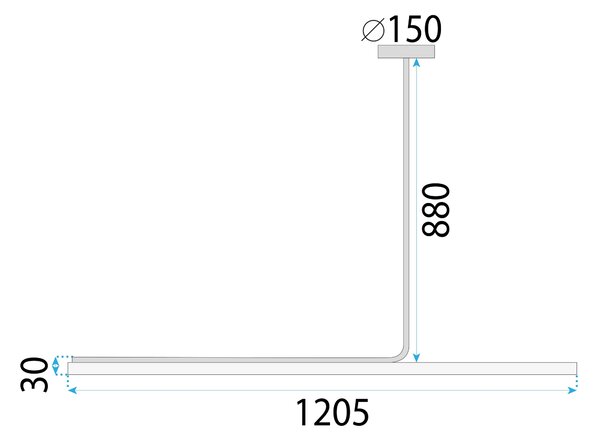 Пендел LED APP1659-CP Black 120cm