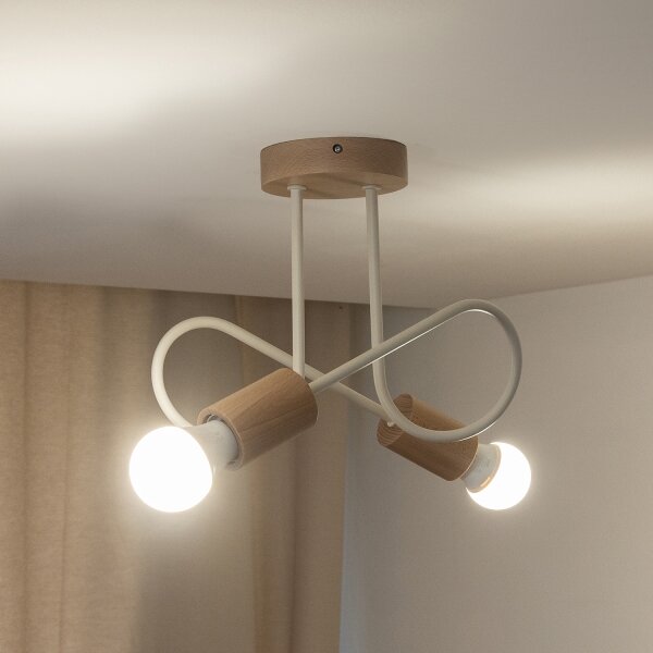 Плафонен полилей OXFORD 2xE27/15W/230V бор/кремав