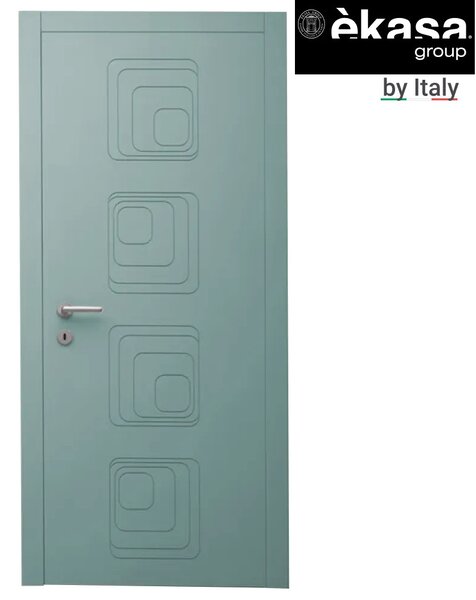 Интериорна врата с каса EKASA INCONTRI IN-RING 100x240х12 см, панти, магнитна брава, дърво, синя лагуна