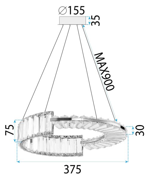 Лампа LED APP1527-CP40 CHROME