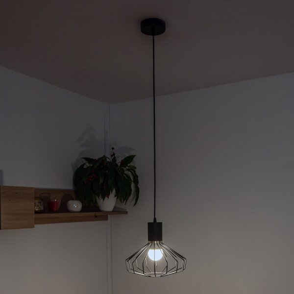 Полилей на кабел SOLANO 1xE27/15W/230V черно/златно
