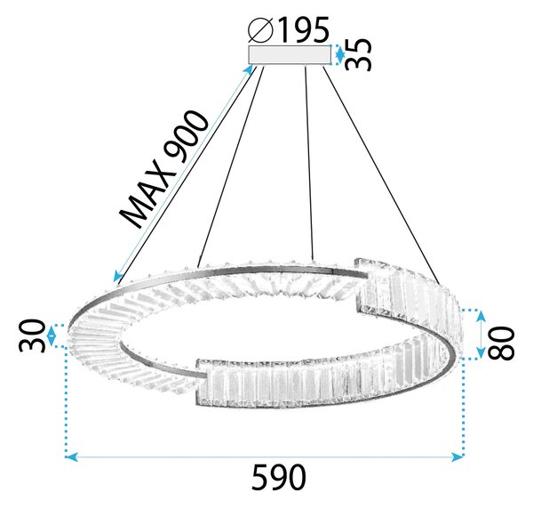 Лампа LED APP1529-CP60 CHROME