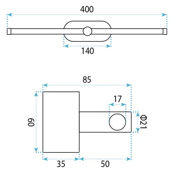 LED аплик за баня APP1889-1W 40 cm GOLD
