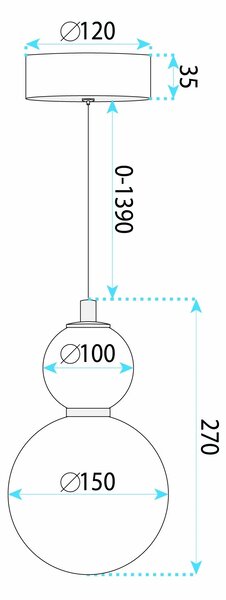LED висящ полилей LHJ112-2CP четкано злато