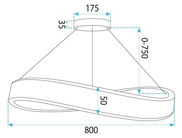 ВИСЯЩА ТАВАННА ЛАМПА SWE068-CP 80cm GOLD