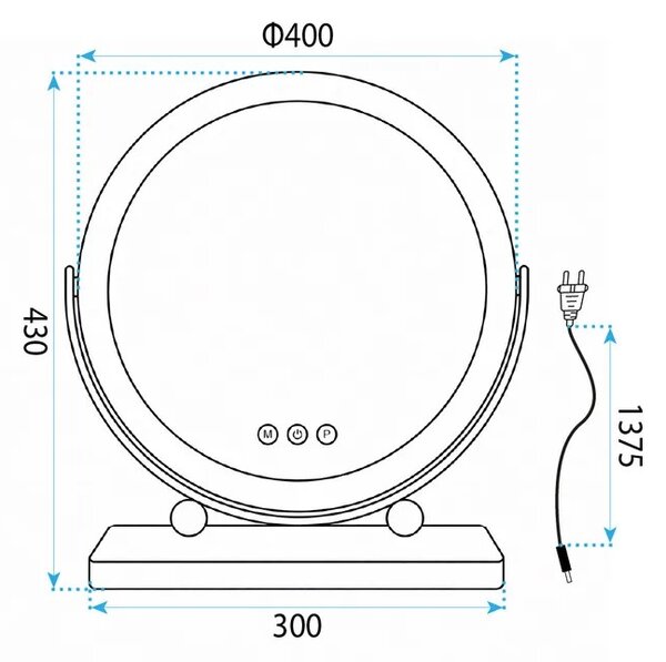 Огледало LED MAKE-UP White 40 cm