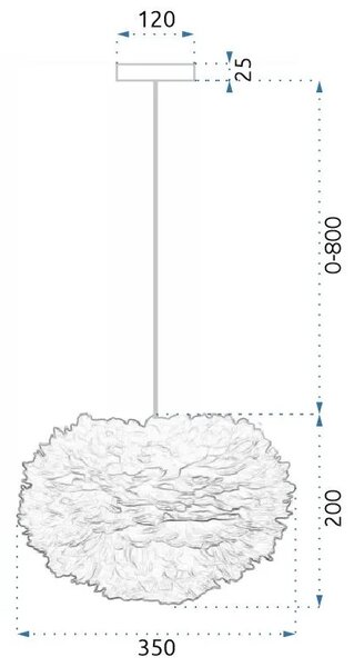 Пендел c пера White APP335-3CP