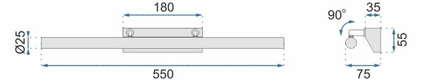 АПЛИК ЗА БАНЯ LED 7W 55CM APP362-1W