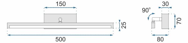 АПЛИК ЗА БАНЯ LED 12W 50CM APP374-1W WHITE
