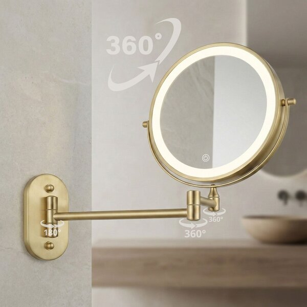 Огледало LED Glow Brush Gold