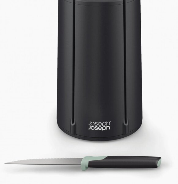 Комплект ножове Joseph Joseph Elevate 10541, Японска стомана, Въртяща се стойка, Без BPA, Черен/зелен