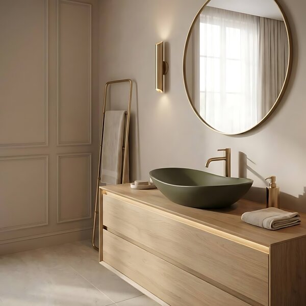 Умивалник за плот Rea Royal Olive Matt