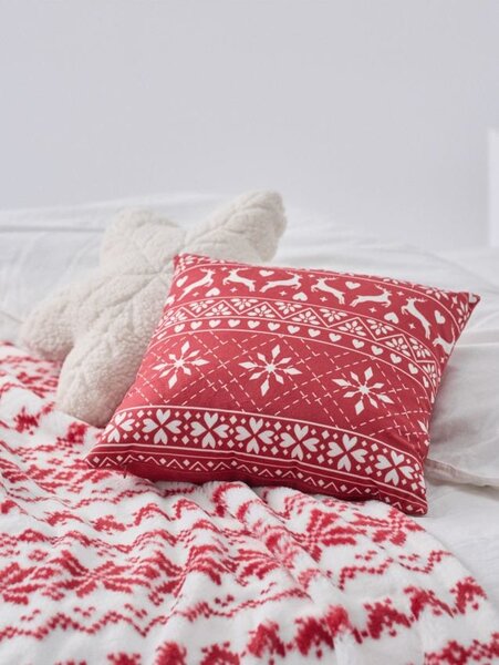 Sinsay - Възглавница с коледен мотив - червeн