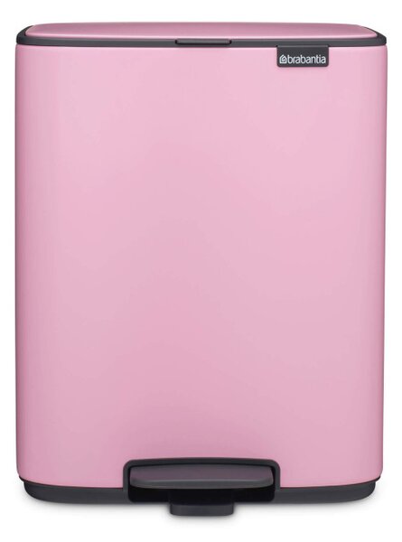 Кош за боклук Brabantia Bo Pedal 1010446, 12 л, Леко затваряне, Противоплъзгаща основа, Розов