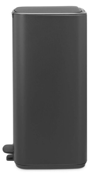 Кош за боклук Brabantia Bo Pedal 1010134, 30 л, Леко затваряне, Противоплъзгаща основа, Минерално покритие, Тъмносив