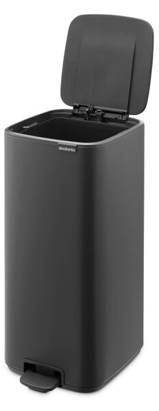 Кош за боклук Brabantia Bo Pedal 1010134, 30 л, Леко затваряне, Противоплъзгаща основа, Минерално покритие, Тъмносив