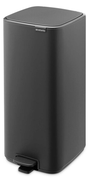 Кош за боклук Brabantia Bo Pedal 1010134, 30 л, Леко затваряне, Противоплъзгаща основа, Минерално покритие, Тъмносив