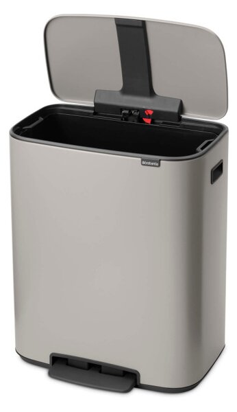 Кош за боклук Brabantia Bo Pedal 1010448, 60 л, Леко затваряне, Противоплъзгаща основа, Светлосив