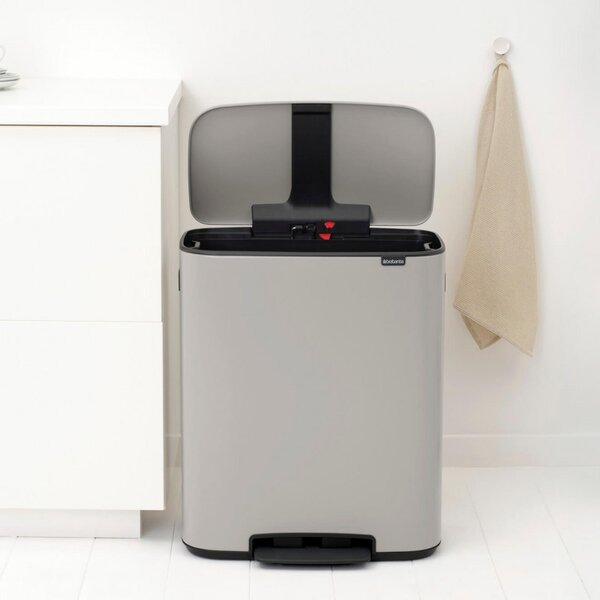 Кош за боклук Brabantia Bo Pedal 1010448, 60 л, Леко затваряне, Противоплъзгаща основа, Светлосив
