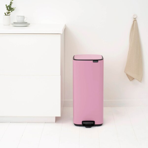 Кош за боклук Brabantia Bo Pedal 1010447, 30 л, Леко затваряне, Противоплъзгаща основа, Розов