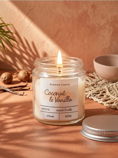 Sinsay - Ароматна свещ Coconut & Vanilla - телесен цвят